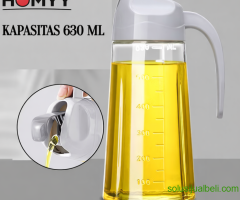 Botol kaca tempat minyak goreng, serbaguna dengan tutup otomatis