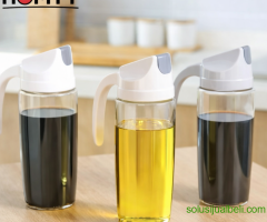 Botol kaca tempat minyak goreng, serbaguna dengan tutup otomatis - Gambar 2