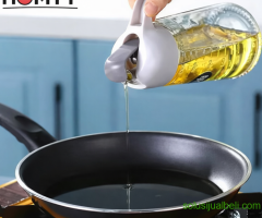 Botol kaca tempat minyak goreng, serbaguna dengan tutup otomatis - Gambar 3