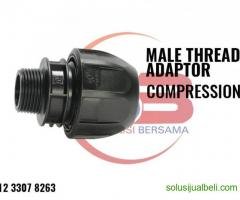 Jual Male Thread Adaptor/Sok Drat Luar HDPE (PP) Compression 25mm 3/4 inch