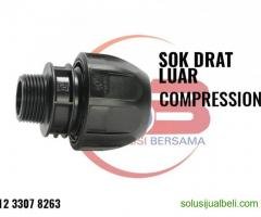 Jual Male Thread Adaptor/Sok Drat Luar HDPE (PP) Compression 63mm 2 inch - Gambar 2